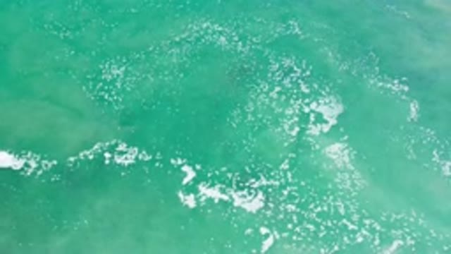 LOS CABOS MEXICO-2020: Drone View Of A Clear And Clean Ocean With Calm And White