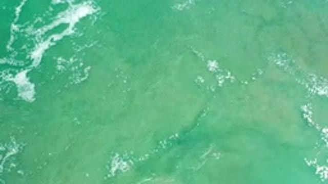 LOS CABOS MEXICO-2020: Calm Green Blue Ocean Waves Moving Gently With Bits Of Sea Foam