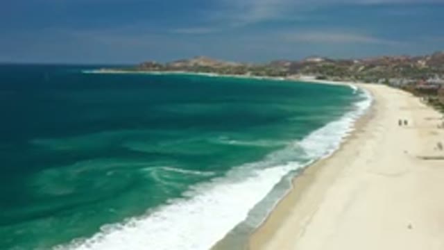 LOS CABOS MEXICO-2020: Secluded Tropical Beach with Sand Waves and Calm Water