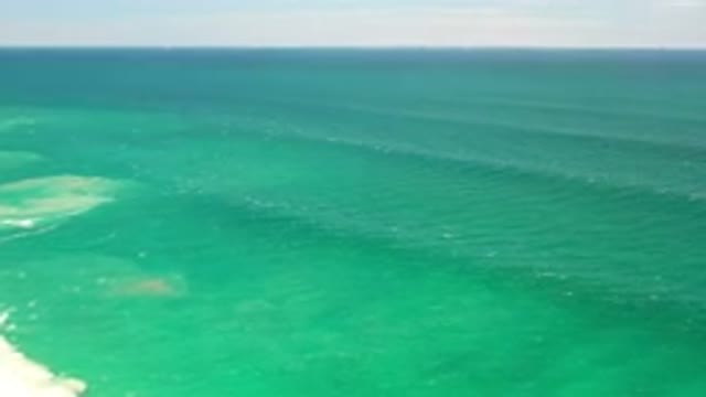 LOS CABOS MEXICO-2020: Upper View of Beautiful Calm Green Sea on a Bright Sunny Day