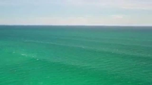 LOS CABOS MEXICO-2020: Drone Shot Of The Beautiful Clean And Clear Green Ocean