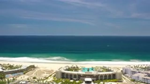 LOS CABOS MEXICO-2020: An Aerial View Looking Out To Sea Of Hotel Resorts Lining