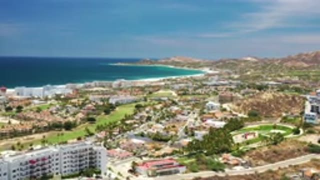 LOS CABOS MEXICO-2020: Bird's Eye View Of A City Next To Blue Ocean