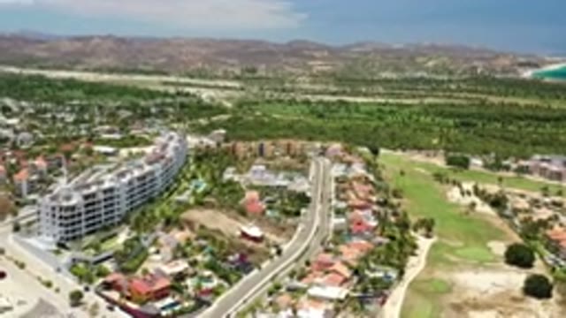LOS CABOS MEXICO-2020: Drone Shot Of A Beautiful Vacation City That Has Clear