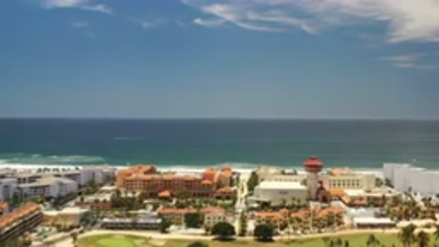 LOS CABOS MEXICO-2020: The Long View Of The Blue Sea And Tallest Buildings At