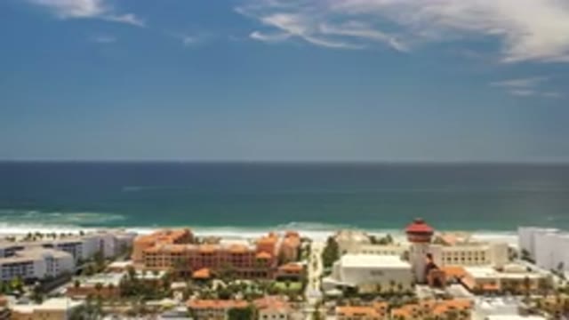 LOS CABOS MEXICO-2020: The Long View Of The Beach And Beach City Buildings