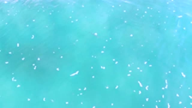 LOS CABOS MEXICO-2020: Shot From Above The Crystal Clear Tide With A Light Blue