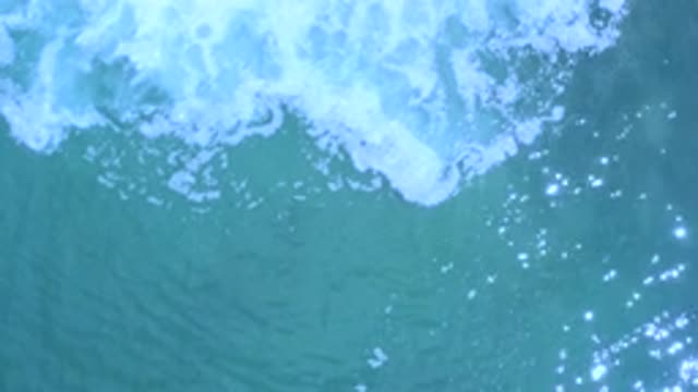 LOS CABOS MEXICO-2020: The Top View Of The White Waves In Blue Sea