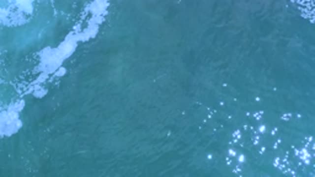 LOS CABOS MEXICO-2020: High View Of Ocean Water Moving With Bubbles