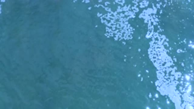 LOS CABOS MEXICO-2020: White Froth Flowing on Calm Dark Water in an Ocean