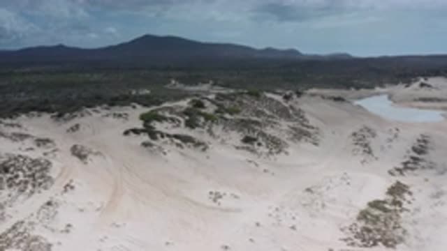 LOS CABOS MEXICO-2020: Birds Eye View Of A Sandy Landscape With Mountain Range