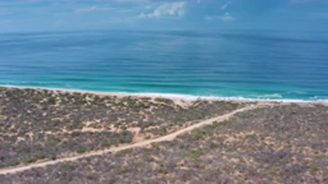 LOS CABOS MEXICO-2020: Bird's Eye View of Beautiful Ocean and Beach by Drone