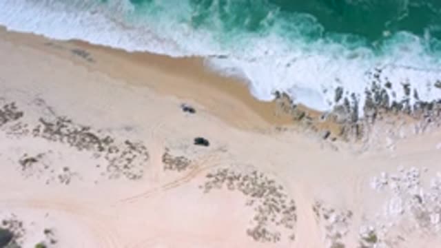 LOS CABOS MEXICO-2020: Blue Sea And Big White Crashing Waves
