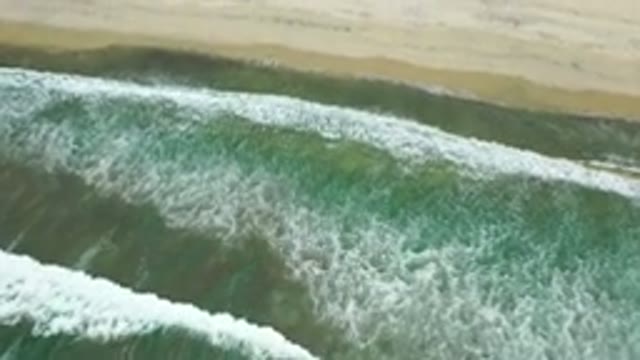 LOS CABOS MEXICO-2020: Drone Flies Over Beautiful Green Crashing Waves