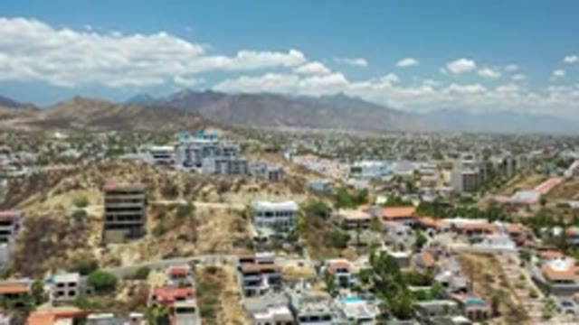 LOS CABOS MEXICO-2020: An Aerial View Of Homes And Multi-Story Buildings Sited