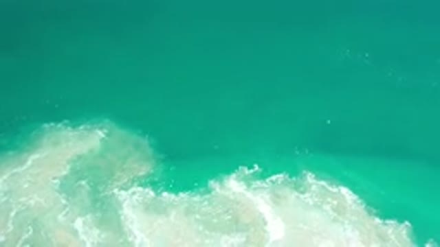 LOS CABOS MEXICO-2020: The Top View Of The White Waves And Blue Sea