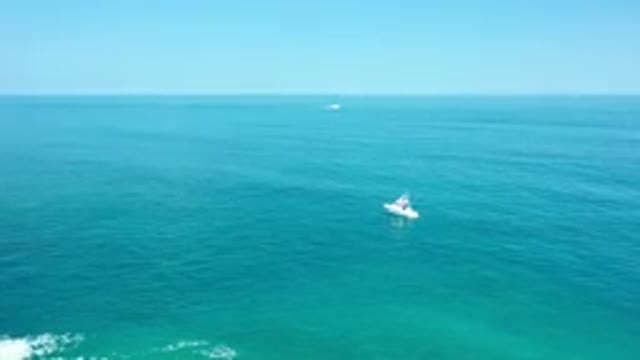 LOS CABOS MEXICO-2020: Sailboat Moves Forward Onto Clear Tropical Waters And
