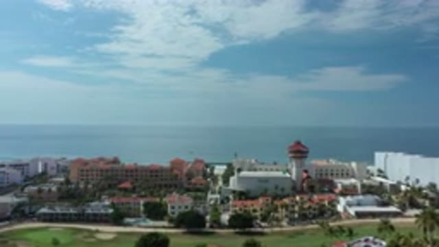 LOS CABOS MEXICO-2020: Aerial Footage Of Condos Town Beautiful Beach And Ocean