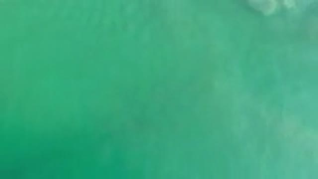 LOS CABOS MEXICO-2020: Aerial View Of Calm Green And Blue Ocean Water