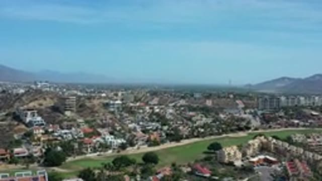 LOS CABOS MEXICO-2020: The Pleasant View Of The Green Ground And City Around The