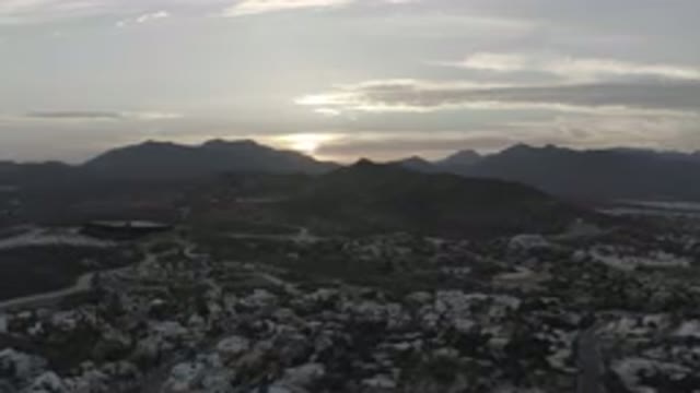LOS CABOS MEXICO-2020: Populous Mountainous Sunset Dusk Overlook with Numerous Houses