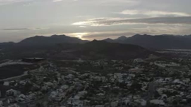 LOS CABOS MEXICO-2020: The Nice View Of Sunset Behind The Mountain At The