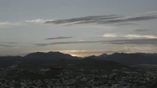 LOS CABOS MEXICO-2020: The Pleasant View Of The Sun Behind The Mount Near