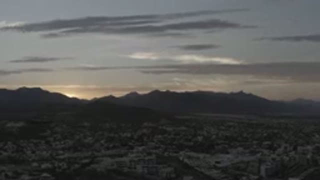 LOS CABOS MEXICO-2020: Valley Community Sunrise with Gray and White Clouds and Light