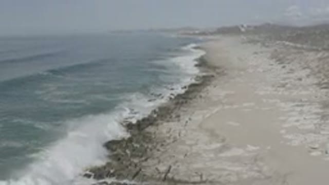 LOS CABOS MEXICO-2020: Footage Of A Shoreline Jutting Up Against The Water