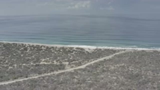 LOS CABOS MEXICO-2020: Aerial View Of A Foliage Covered Beach On A Cloudy Day