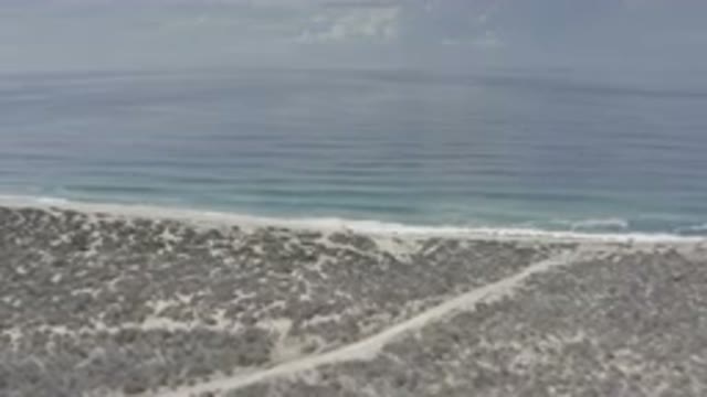 LOS CABOS MEXICO-2020: Birds Eye View Over Beach Looking Out Upon Blue Ocean