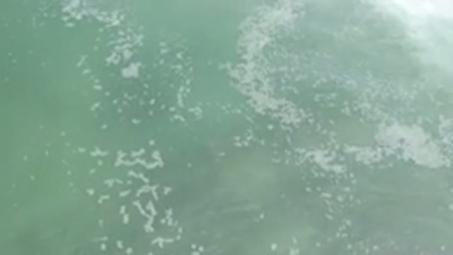LOS CABOS MEXICO-2020: Aerial Footage Of A Camera Looking Down At Gray Tinted Water