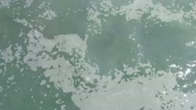 LOS CABOS MEXICO-2020: Birds Eye View Of Air Bubbles In A Deep Blue Ocean