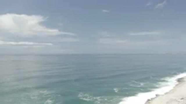 LOS CABOS MEXICO-2020: Sky View Shot Of The Clean And Clear Ocean Waves Hitting Shore