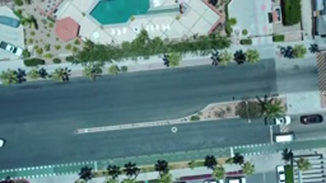 LOS CABOS MEXICO-2020: Top Down View Of A City Intersection And A Residential Area