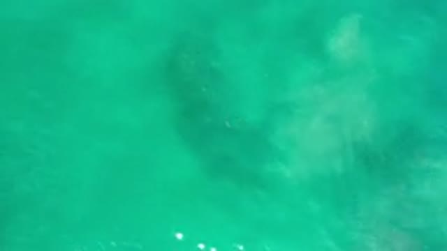 LOS CABOS MEXICO-2020: Drone Shot Wide View Of Calm Clear And Clean Green Ocean