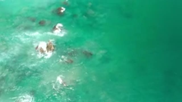 LOS CABOS MEXICO-2020: Top View Of Rocks At The Middle Of Sea