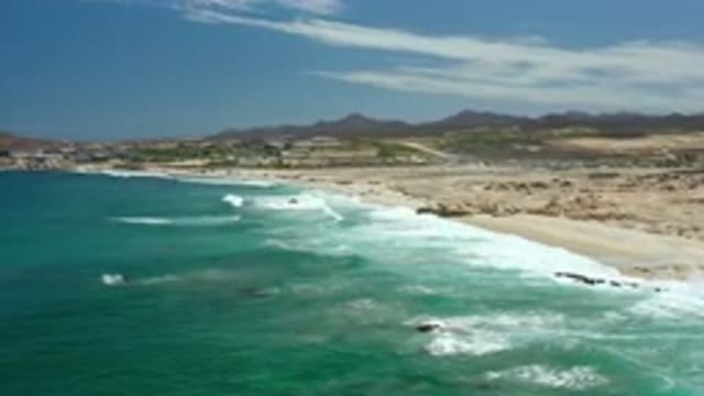 LOS CABOS MEXICO-2020: Beautiful View Of The Ocean Beach On Bright Sunny Day