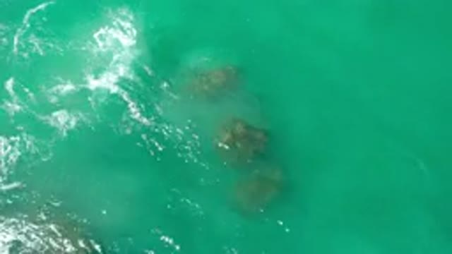 LOS CABOS MEXICO-2020: Large Waves Crashing Over Semi-Submerged Rocks In Clear