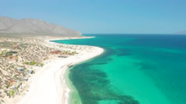 EL SARGENTO LA VENTANA MEXICO-2020: The Side View Of The Silent Beach With White Sand And Blue Sea