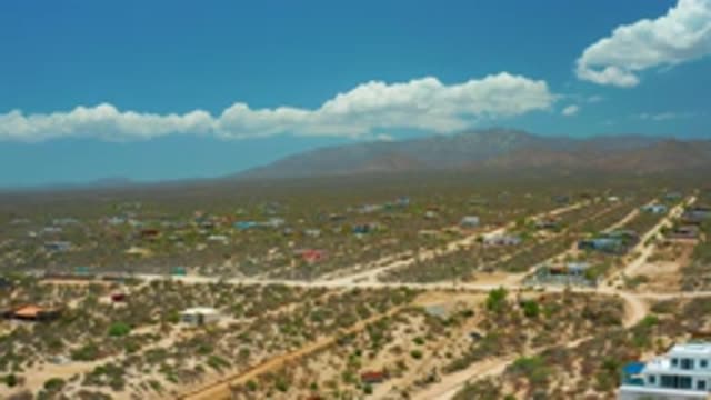 EL SARGENTO LA VENTANA MEXICO-2020: An Aerial Pan Of A Rural Neighborhood