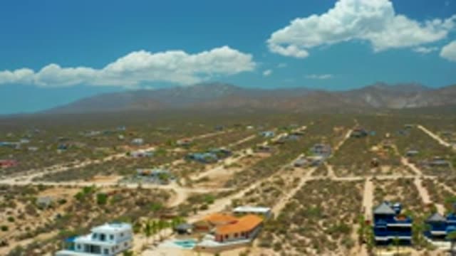 EL SARGENTO LA VENTANA MEXICO-2020: Fly Over View Of Town Near The Mountains On