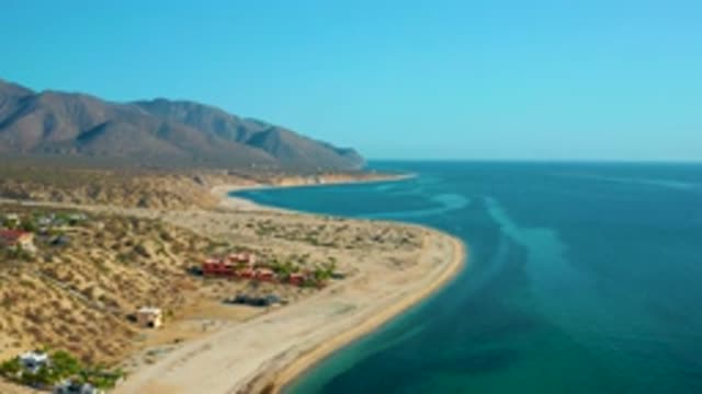 EL SARGENTO LA VENTANA MEXICO-2020: Drone View Of A City Next To The Clean And Clear Ocean