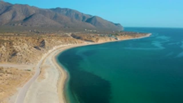 EL SARGENTO LA VENTANA MEXICO-2020: Scenic Dirt Road Along Calm And Clear