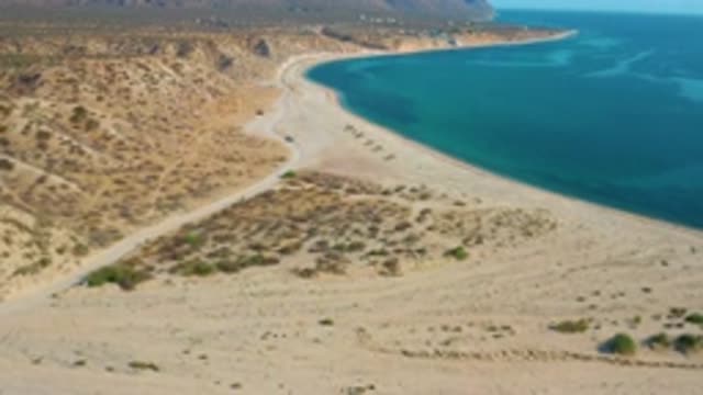 EL SARGENTO LA VENTANA MEXICO-2020: Aerial Footage Of Beach With Sea Ocean Near