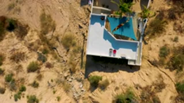 EL SARGENTO LA VENTANA MEXICO-2020: House Top View On Land With White Colored