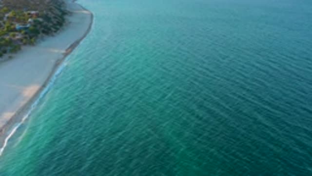 EL SARGENTO LA VENTANA MEXICO-2020: The Top View Of The Silent Blue Beach And Sand