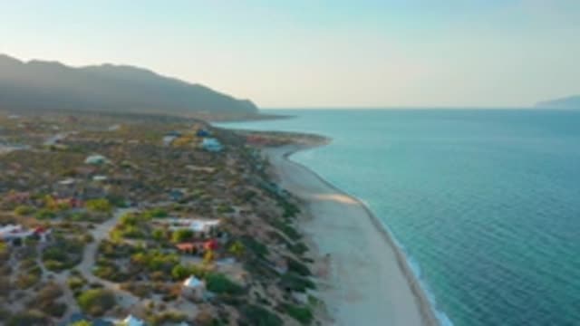 EL SARGENTO LA VENTANA MEXICO-2020: Large Aerial Footage Of A Sandy Beach And A