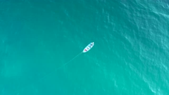 EL SARGENTO LA VENTANA MEXICO-2020: The Top View Of The Silent Sea With Small Fishing Boat