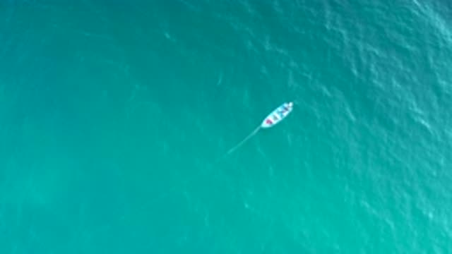 EL SARGENTO LA VENTANA MEXICO-2020: White Boat Floated On A Blue Calm And
